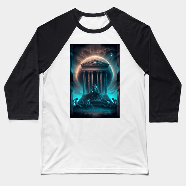 Greek Temple Baseball T-Shirt by AiArtPerceived